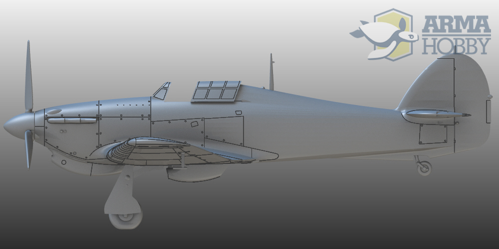 fuselage side view hurricane mk i